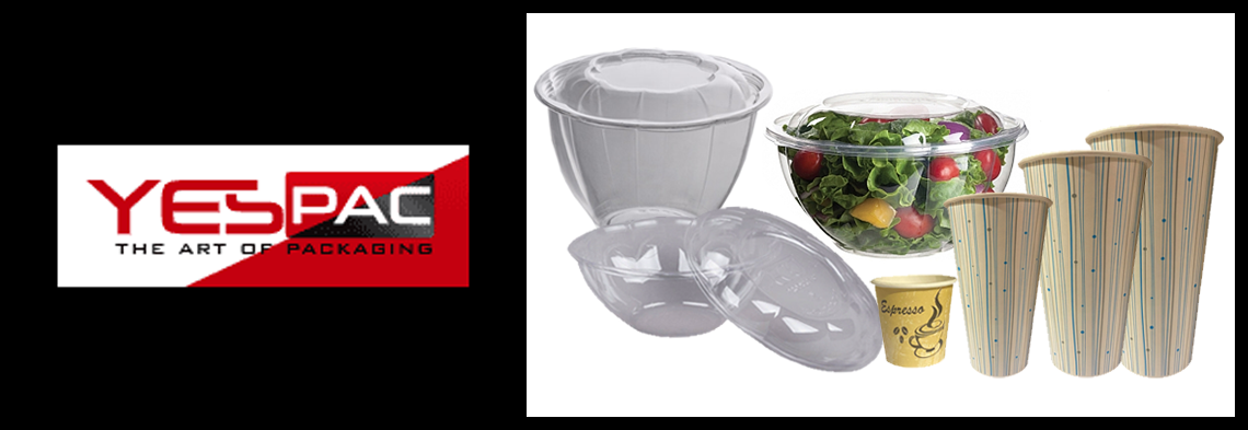 Yespac SB32 Clear 32 oz. Pet Salad Bowl and Lid Combo 150/cs
