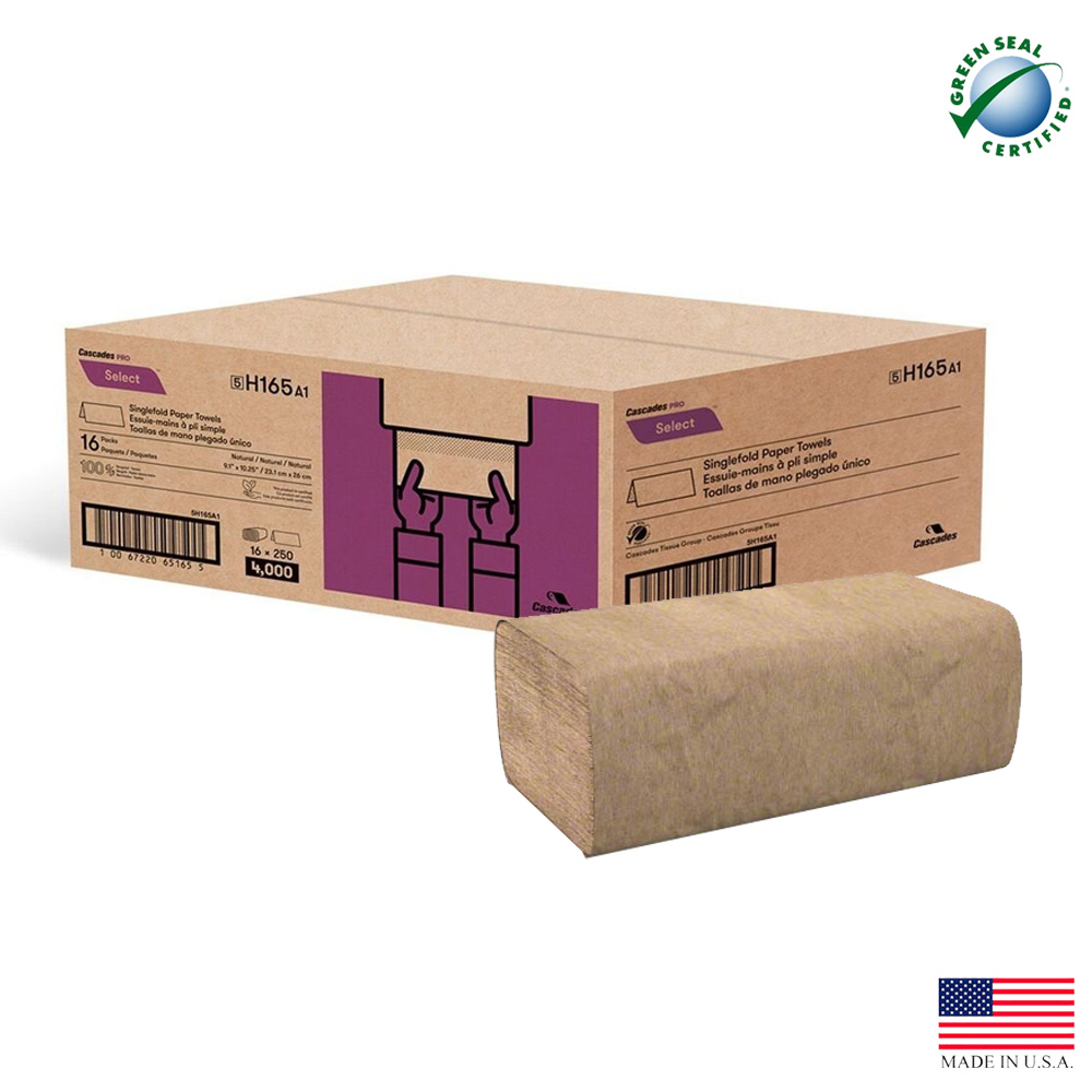 Cascades Tissue Grp. Decor Natural 9.1"x10.25" 1 ply 250 Sheet Single