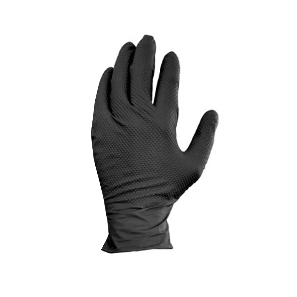 Hospeco - Black Large Pyramid Grip Powder Free Nitrile Gloves NT107BKFL ...
