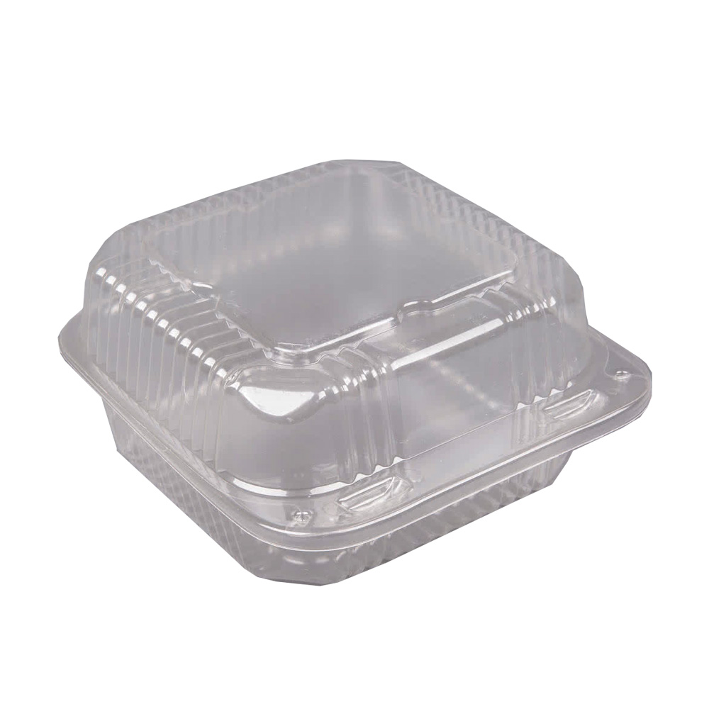 Durable Inc. Clear 6" Square Plastic Hinged Sandwich Container PXT600