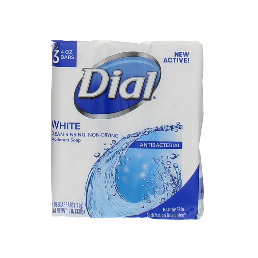 2853010 Dial 4 oz. White Antibacterial Bar Soap   12/3 cs