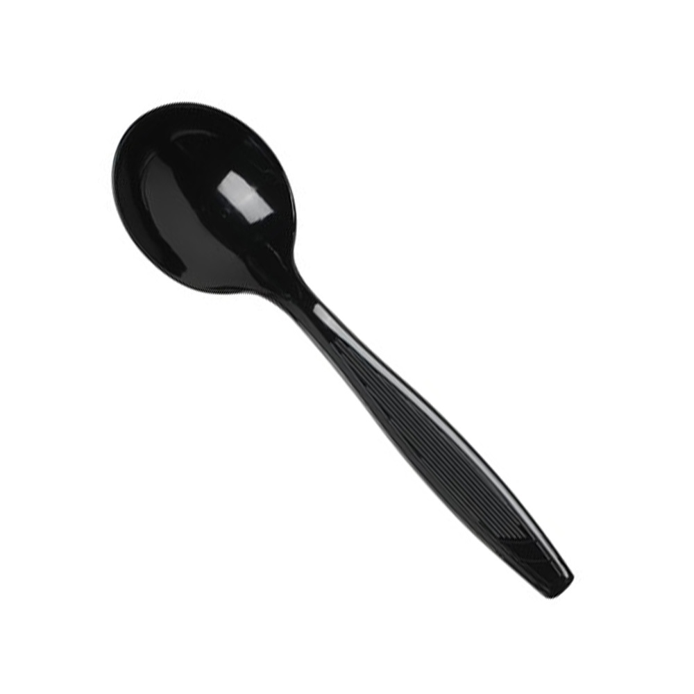 SH517 Soup Spoon Black Heavy Polystyrene 1000/cs