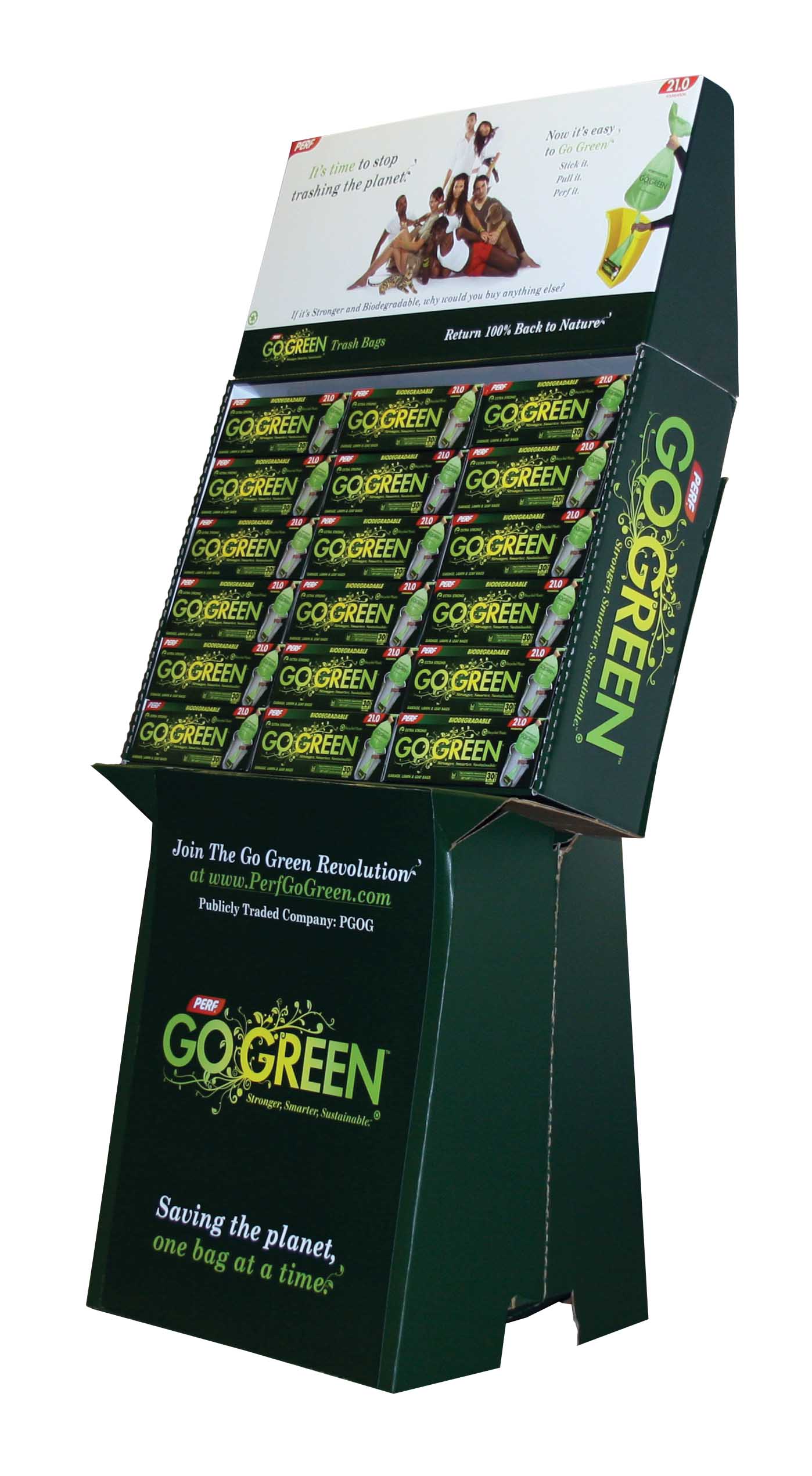 DT13-36 Perf Go Green 13 Gal. Tall Bag Display 36/12 cs