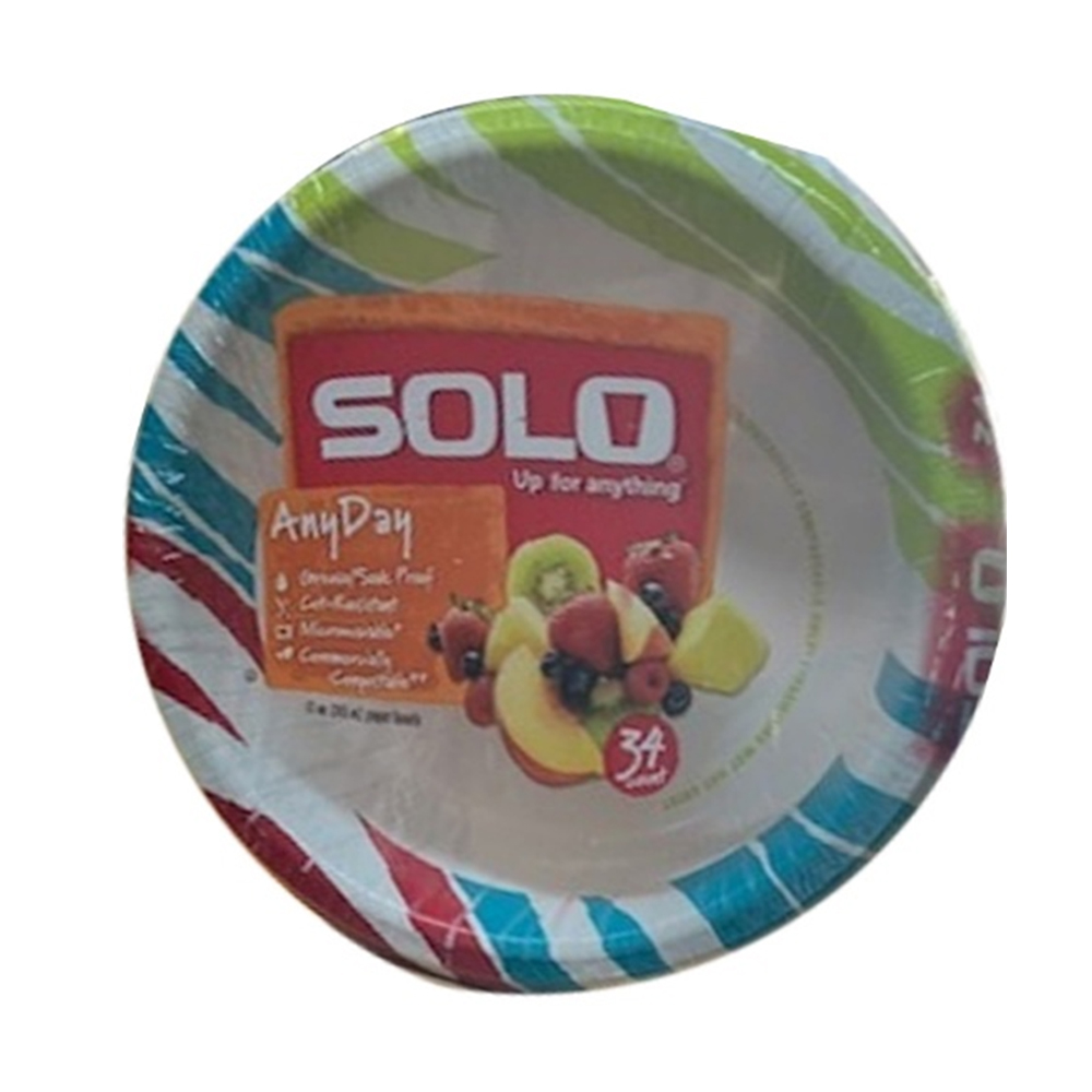 SDB34-K1277 Solo 12 oz. Any Day Wavy Tropic/Lush  Bloom Paper Bowl 12/34 cs