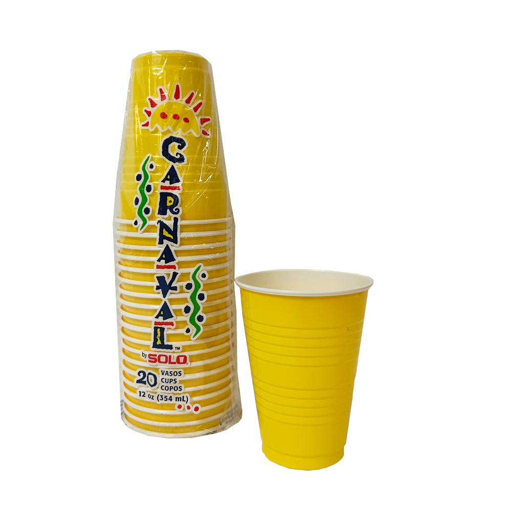 Y12CVC-001Y Carnival Yellow 12 oz. Plastic Cup    24/20 cs