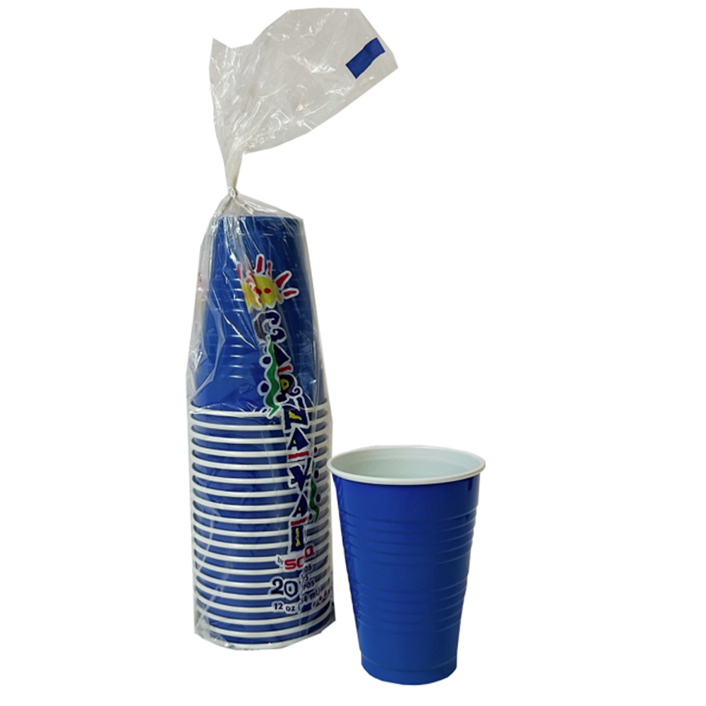 Y12CVC-001B Carnival Blue 12 oz. Plastic Cup 24/20cs