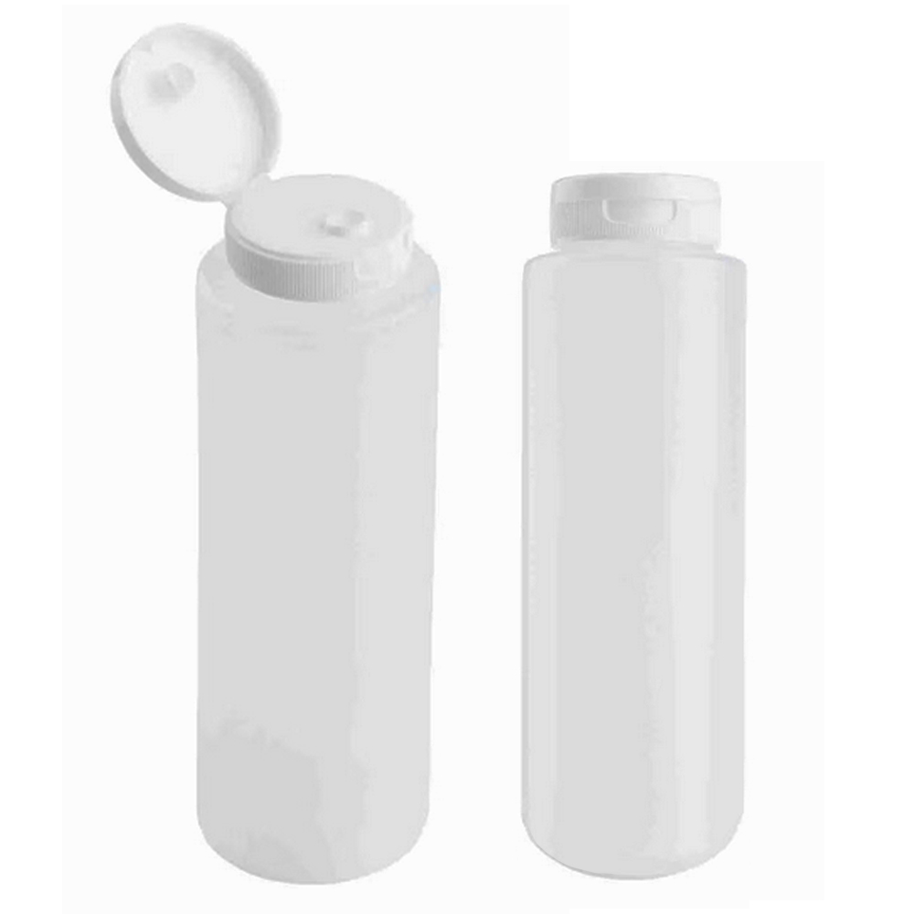 2108C-6 Translucent 8 oz. Squeeze Bottle with Hinged Flip Top 6/12 cs