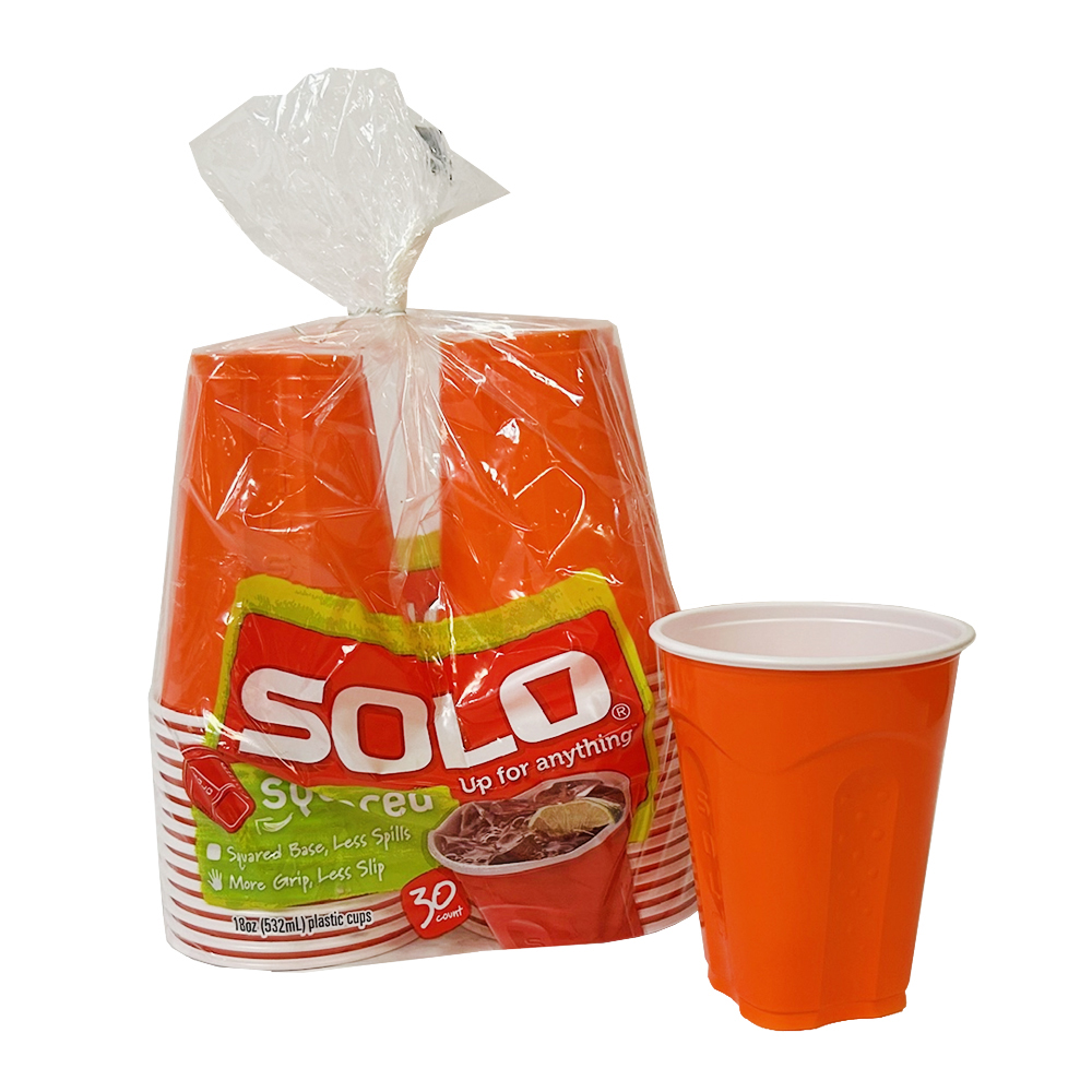 SQ1824-28301 Up For Anything Orange 18 oz. SquaredPlastic Cup 24/30 cs