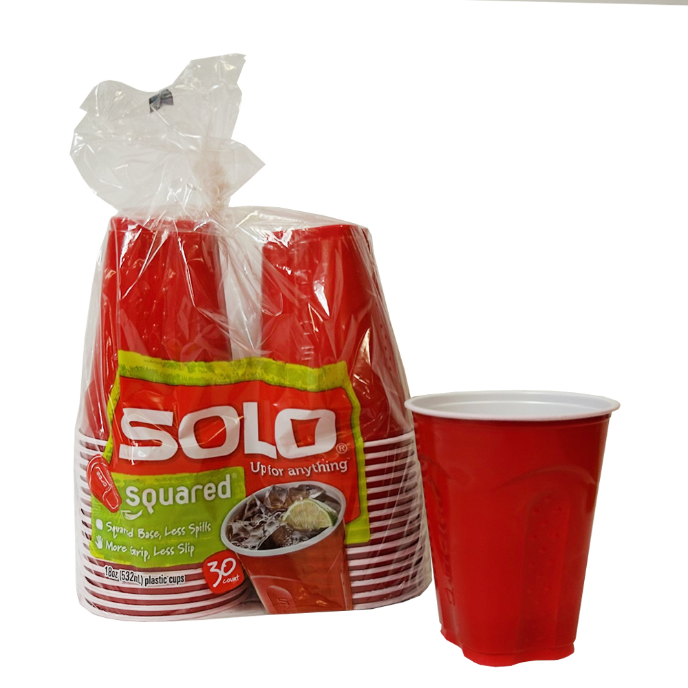 SQ2018-20001 Up For Anything Red 18 oz. Squared   Plastic Cup 24/30 cs