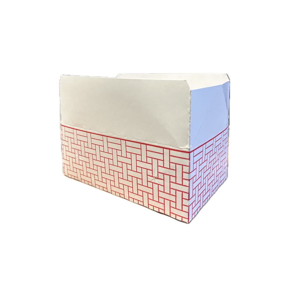 CHFT-SMWEAVE Red/White Weave 7"x4.25"x2.75" Small Chicken Box Bulk 500/cs