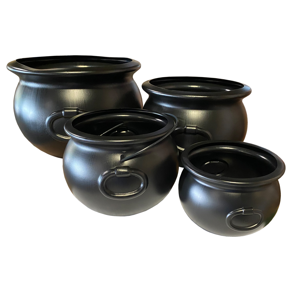 1012 Black 6"/8"/10"/12" Plastic Cauldrons 12/cs
