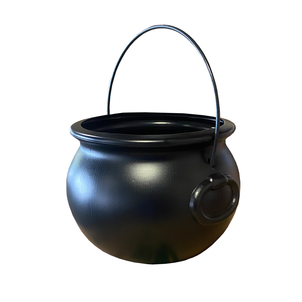 107 Black 8" Plastic Cauldron 12/cs
