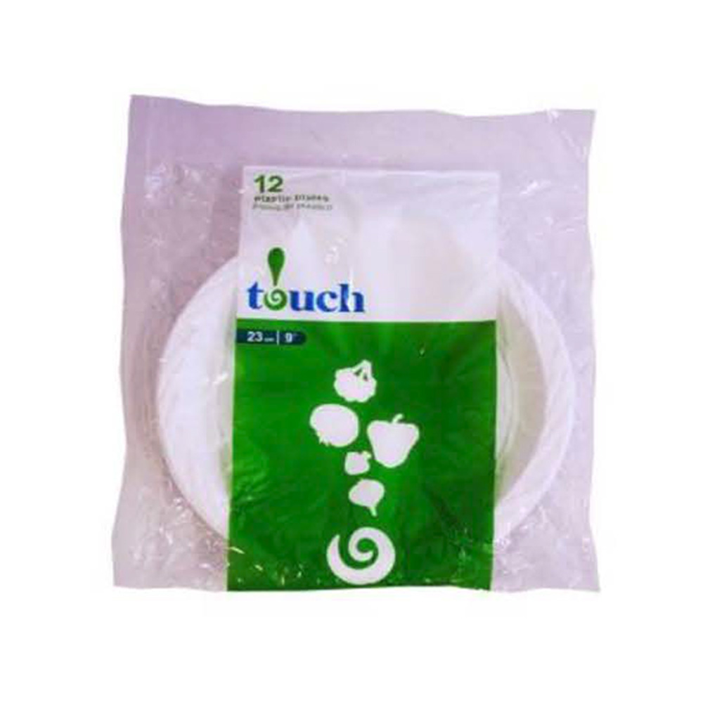 94-102NU White 9" Polybagged Plastic Plate 24/12 cs