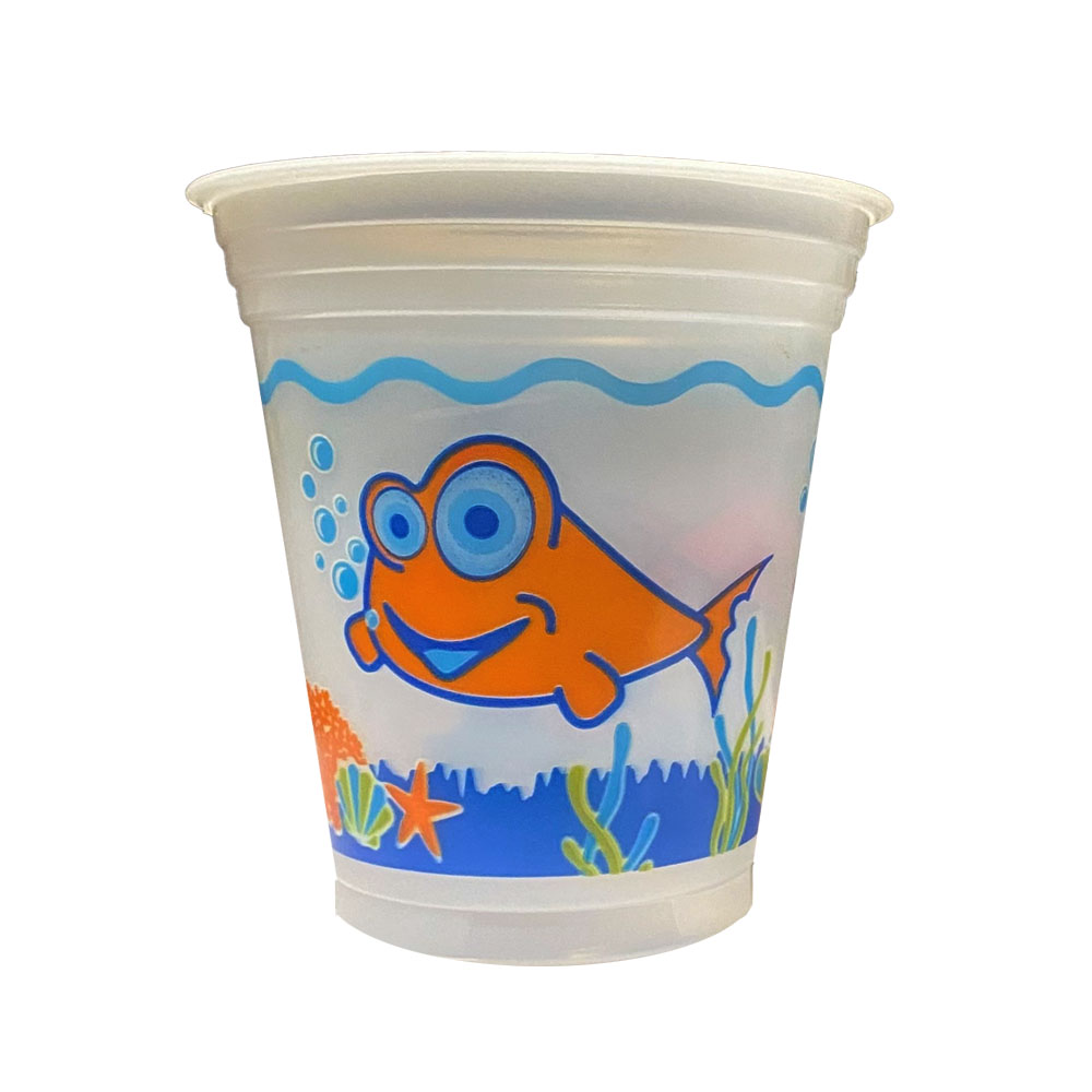 50900 Printed Fish Design 12 oz. Plastic Kids Cup 20/50 cs