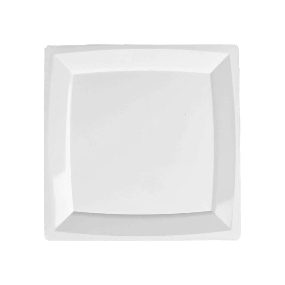 MST12W-12" White 12"x12" Mid Weight Plastic Tray 25/cs - MST12W-12" WHT SQUARE TRAY 25