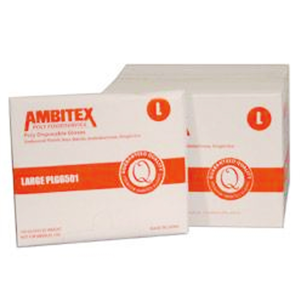 PLG6505 Ambitex Clear Large Poly Gloves 20/500 cs