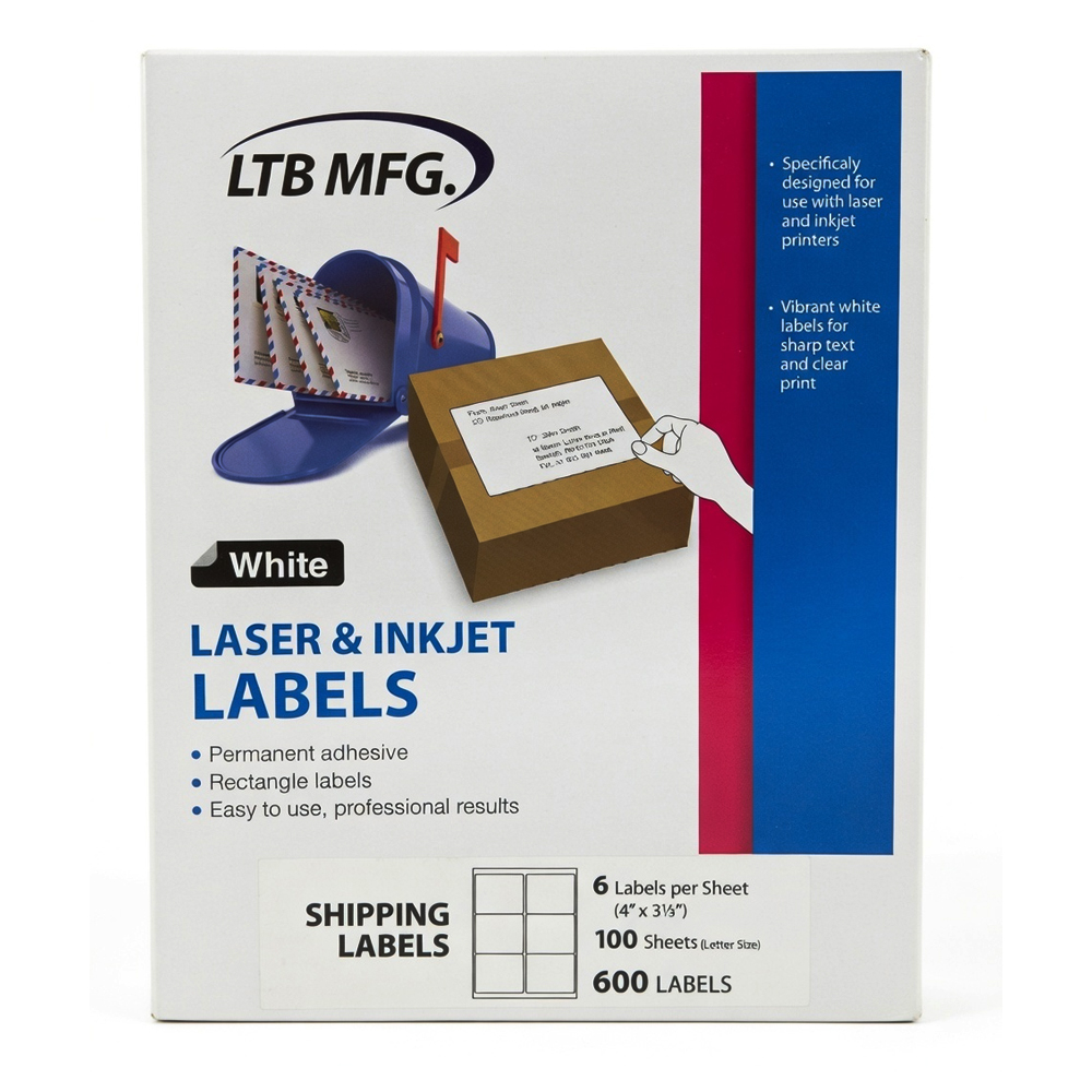 006-100 6 LABELS/SHT 4"X3 1/3