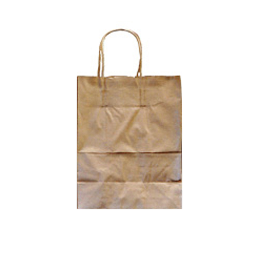 KBCUB Cubby Shopping Bag Kraft 8"x4"x10"x4" Twisted Paper Handles Paper 250/bd.