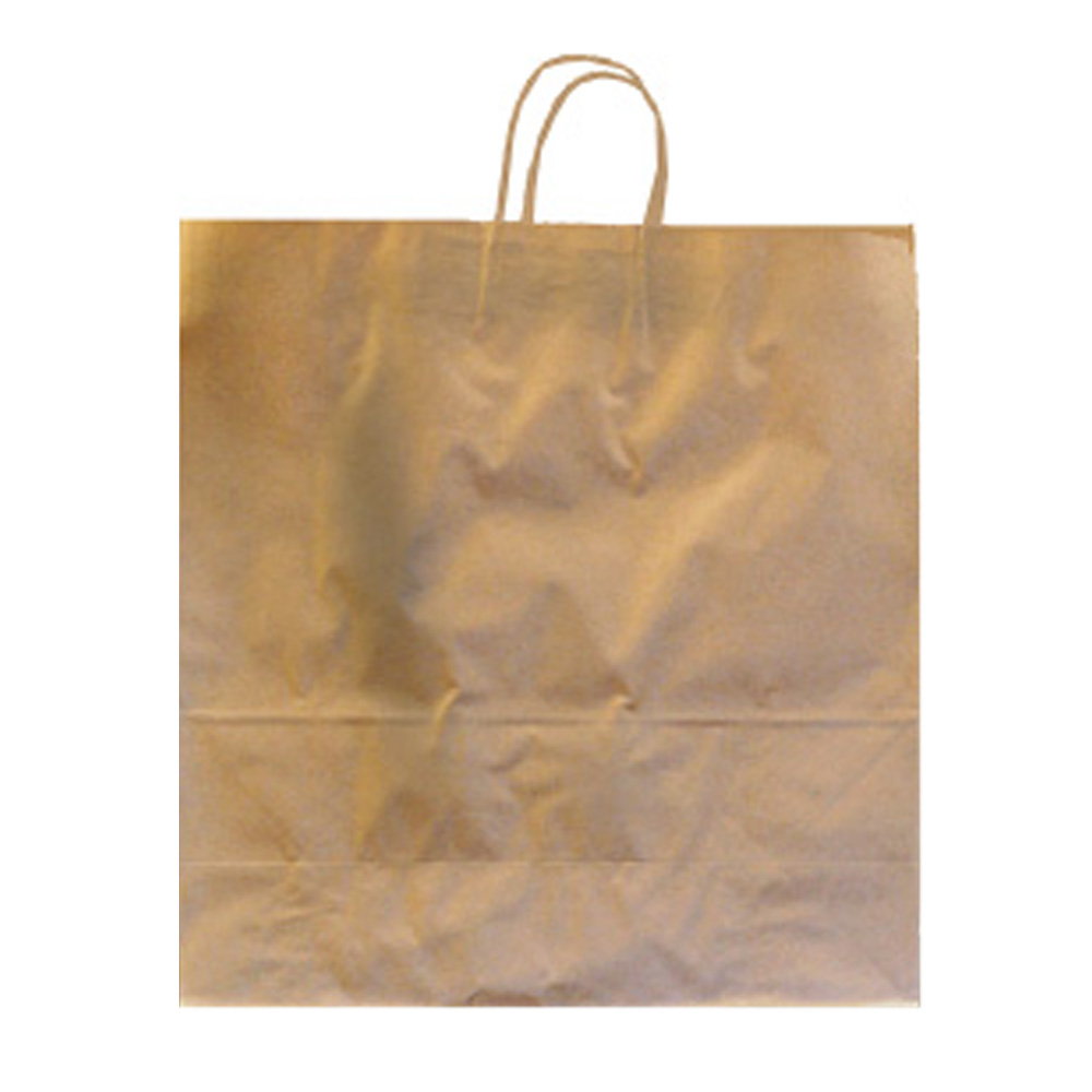 KBJUMBO Jumbo Shopping Bag Kraft 18"x7"x17"x7"    Twisted Handles Paper 200/BD