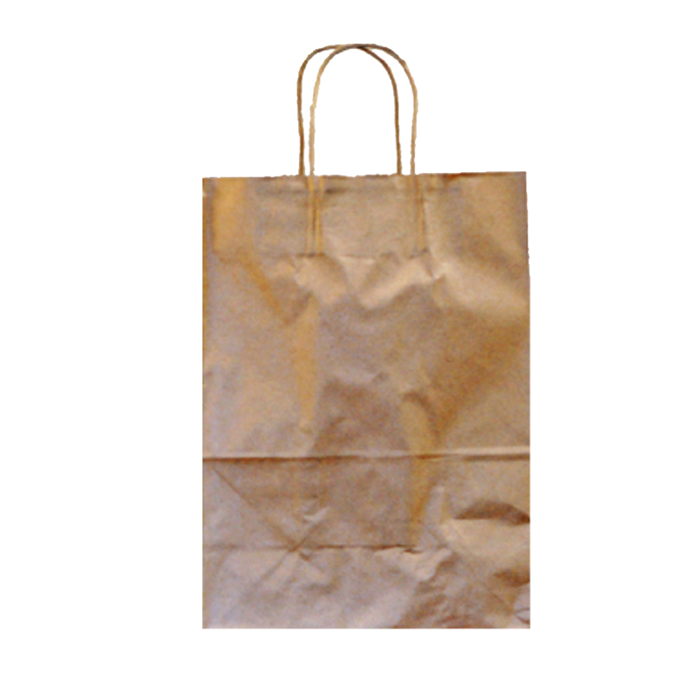 KBTINA Cantina Shopping Bag Kraft 10"x7"x12"x7" Twisted Handles Paper 250/bd. - KBTINA KRF 10X7X12X7 TWSTHD BG