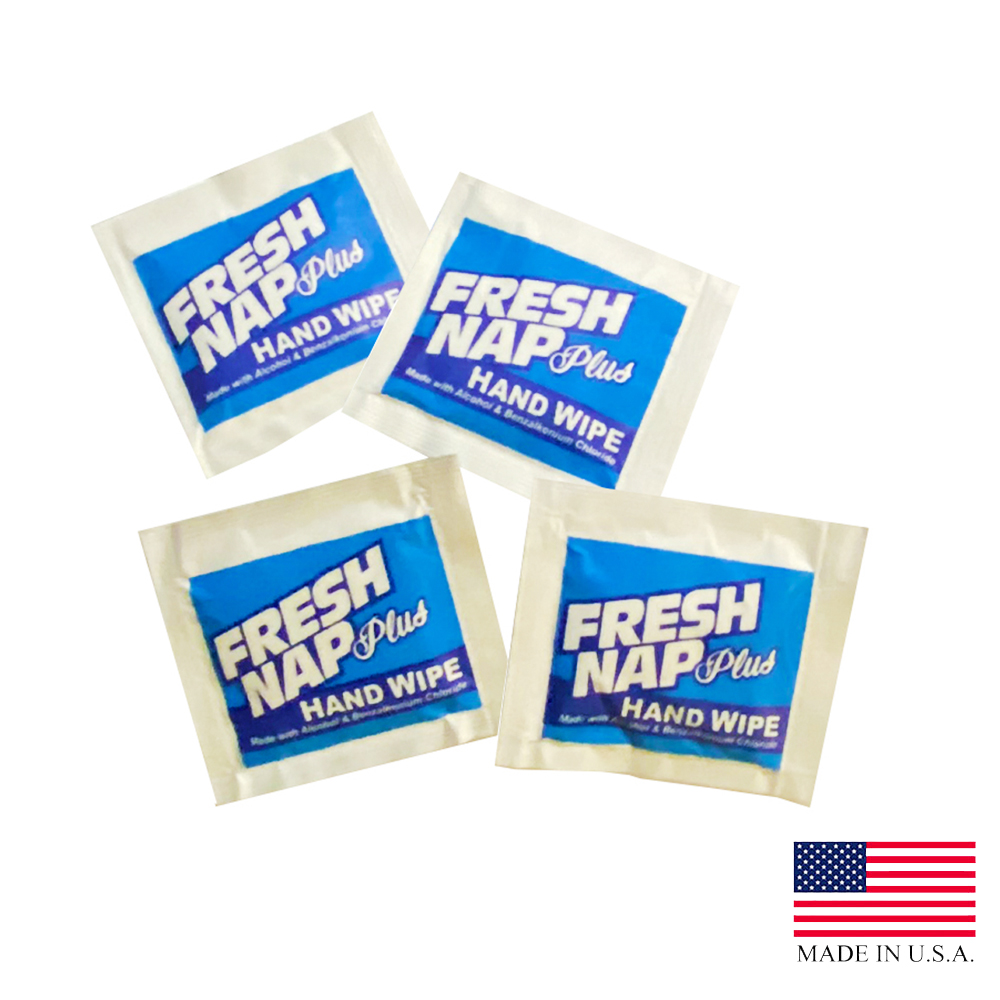 6700401 Fresh Nap Plus 5"x8" Hand Wipes w/Alcohol & Benzalkonium Chloride 1000/cs