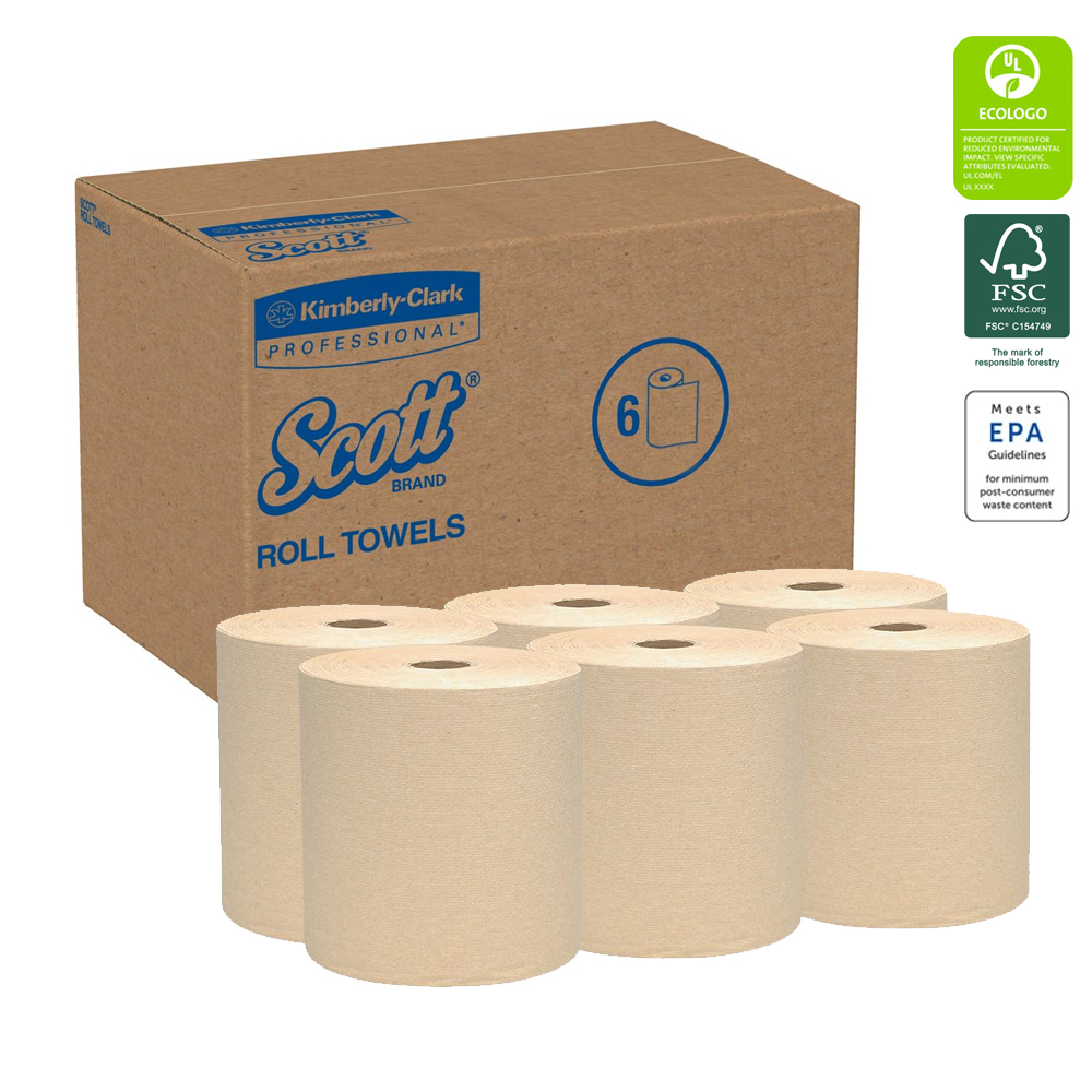 04142 Scott Roll Towel Natural 8"x800' 12/cs