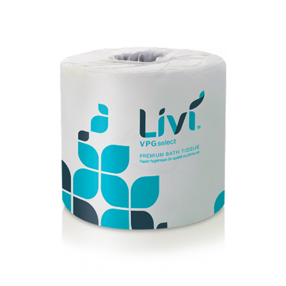 21549 Livi VPG Bathroom Tissue White 1 ply 4.06"x3.98" 1000 Sheets 80/cs - 21549 LIVI 1PLY 1000SH TTISS