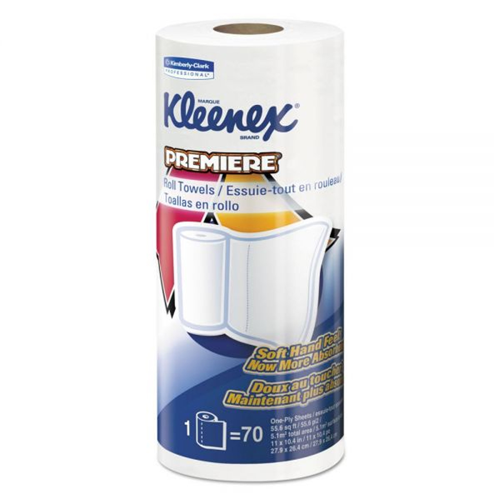 13964 Kleenex Kitchen Roll Towel White 1 ply  Premiere Perforated 10.4"x11" 70 Sheet 24/cs