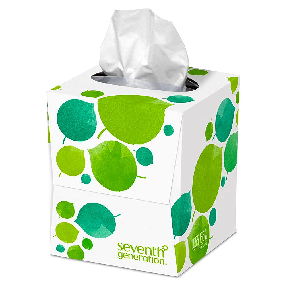 13719 Seventh Generation 2 ply White Facial       Tissues Cube 36/85 cs