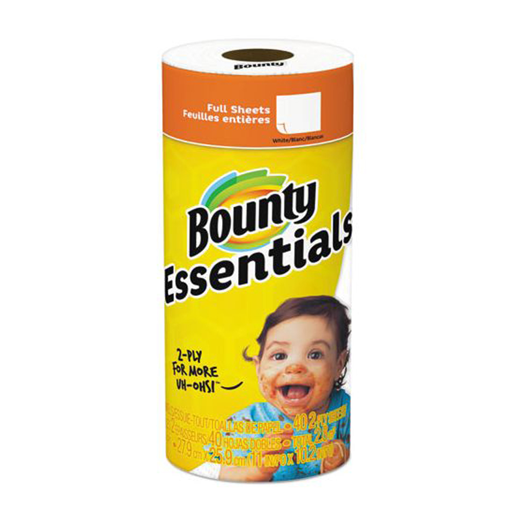 74657 Bounty Kitchen Roll Towel White 2 ply 10.2"x11" 40 Sheet 30/40 cs - 74657 BNTY ESSNTL RR 40ct 30/1