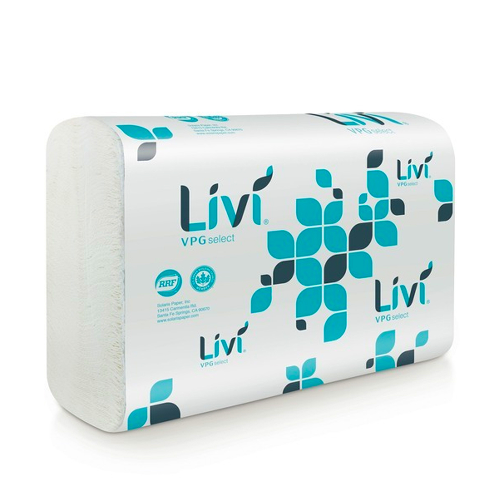 50861 Livi VPG  Multi-Fold Towel White Embossed 10.55"x9.45" 10/220 cs
