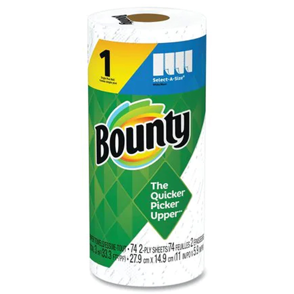 65517 Bounty Kitchen Roll Towels  2 ply White     Select-A-Size 5.9"x11.74" 24/cs