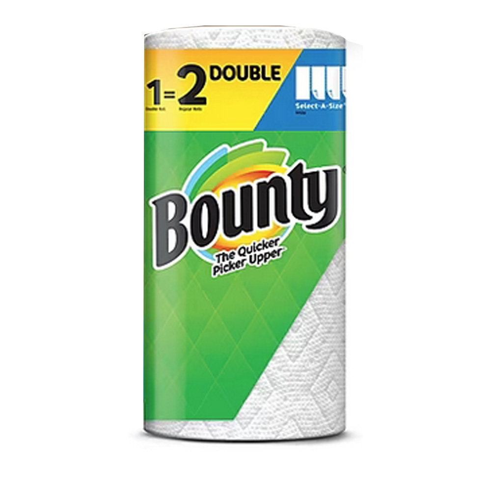 665394 Bounty Kitchen Roll Towel White Double Roll2 ply Select-A-Size 11"x5.9"  24/cs