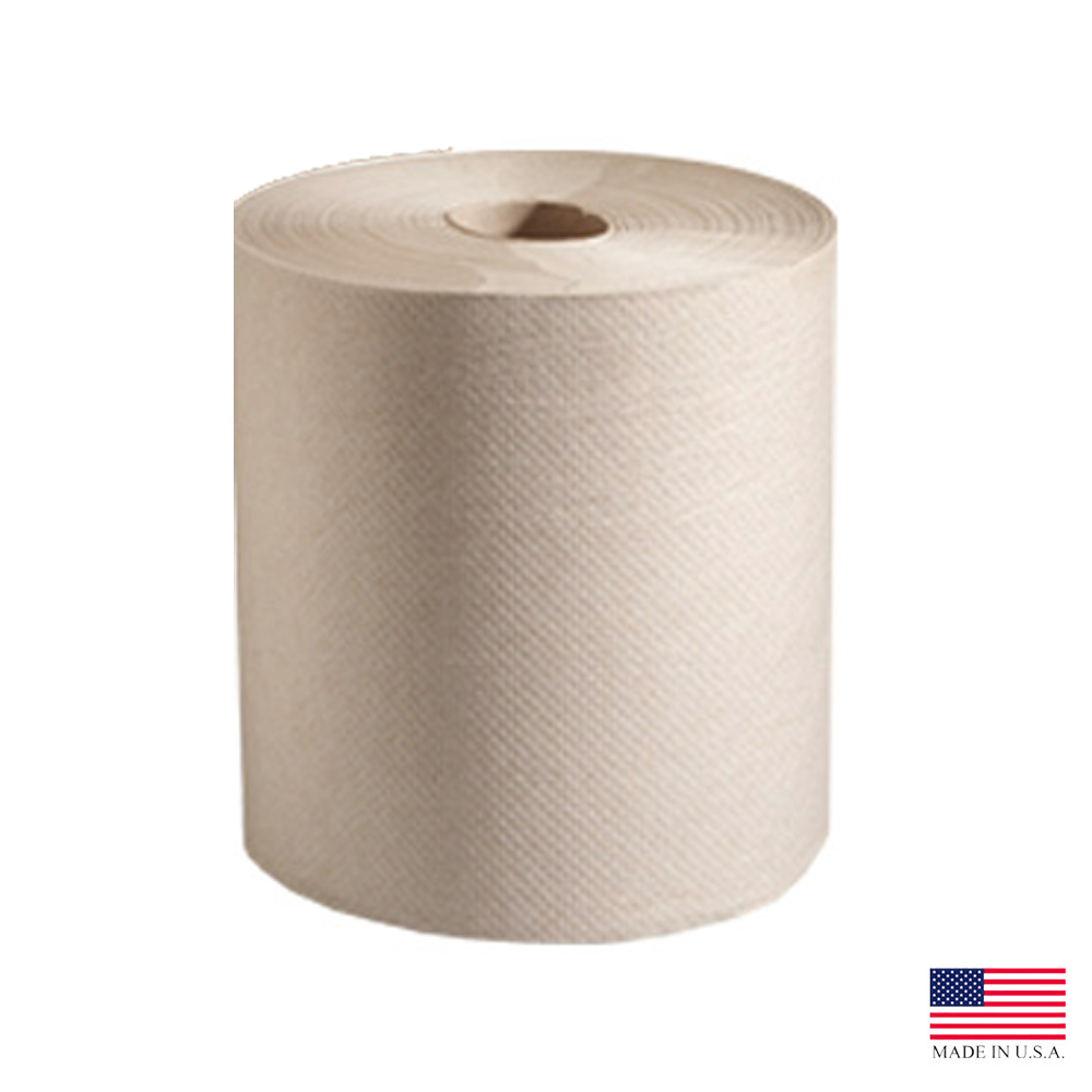 P-724-N Marcal Pro Hard Wound Roll Towel Natural 1 ply 8"x425' 12/cs - P-724-N NAT 8X425 HW ROLL TWL