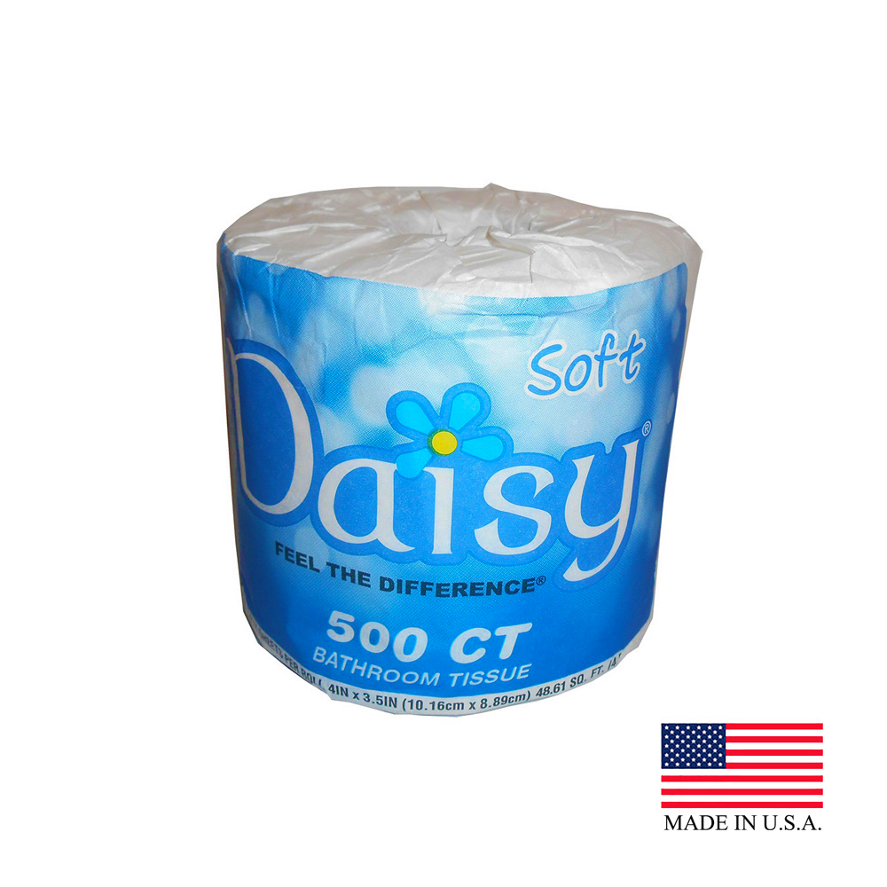 49500 Daisy Bathroom Tissue White 2 ply 4.15"x3.75" 500 Sheets 96/cs
