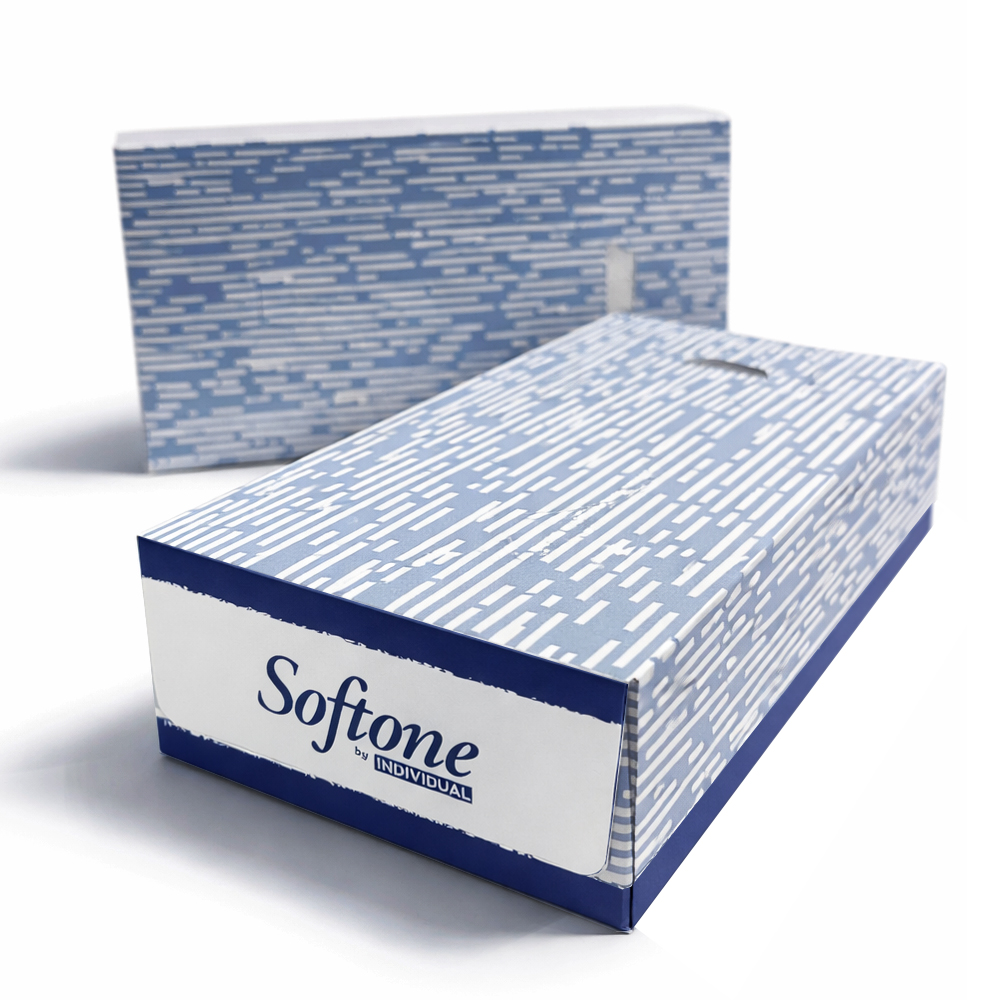 5109201 Softone 8.37"x8.07" 2 ply Facial Tissue   Flat Box 100 sheets 30/100 cs