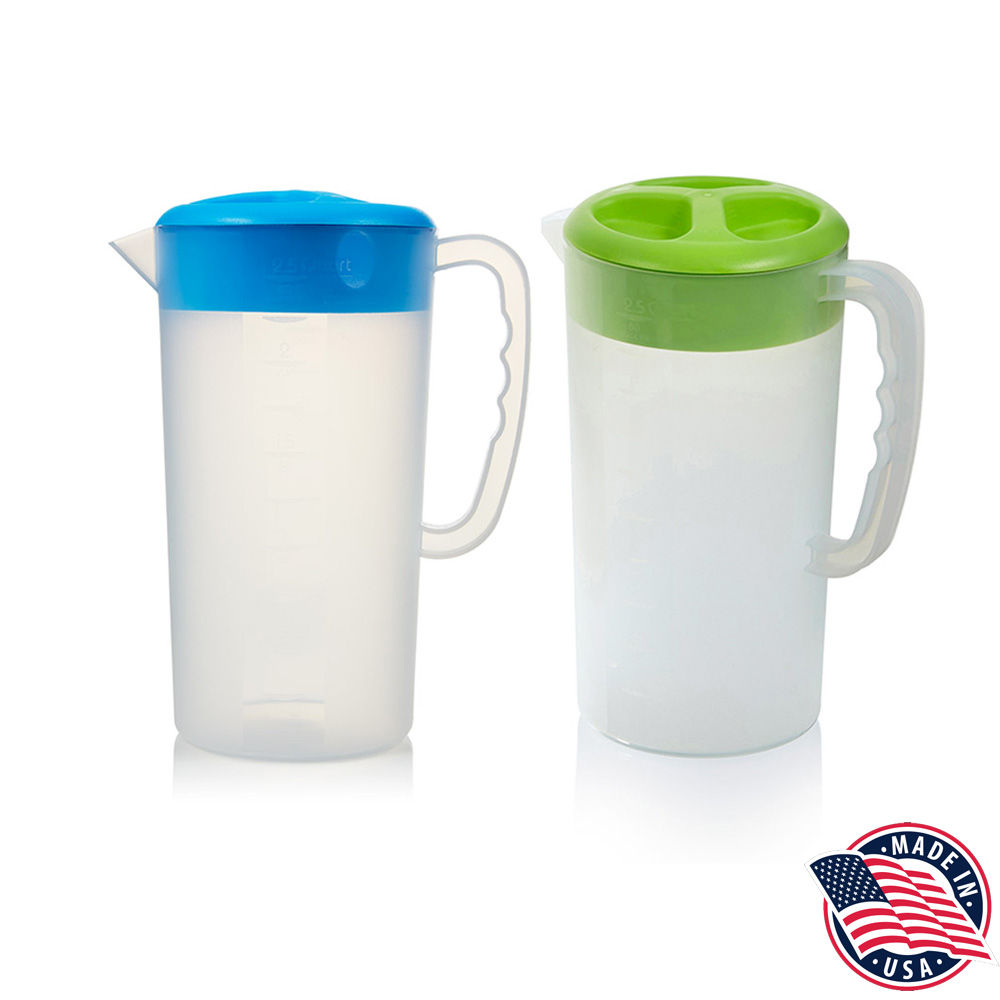 233 Natural 2.25 Qt. Frostware Pitcher w/Assorted Top 6/cs - 233 2.25QT FROSTED PITCHER/lid