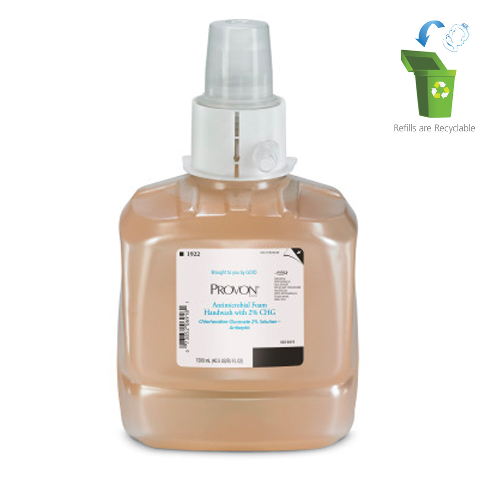 1922-02 Provon 1200 ml LTX12 Antimicrobial Foaming Hand Wash Refill 2/cs - 1922-02 LTX12 ANTIMC FOAM SOAP