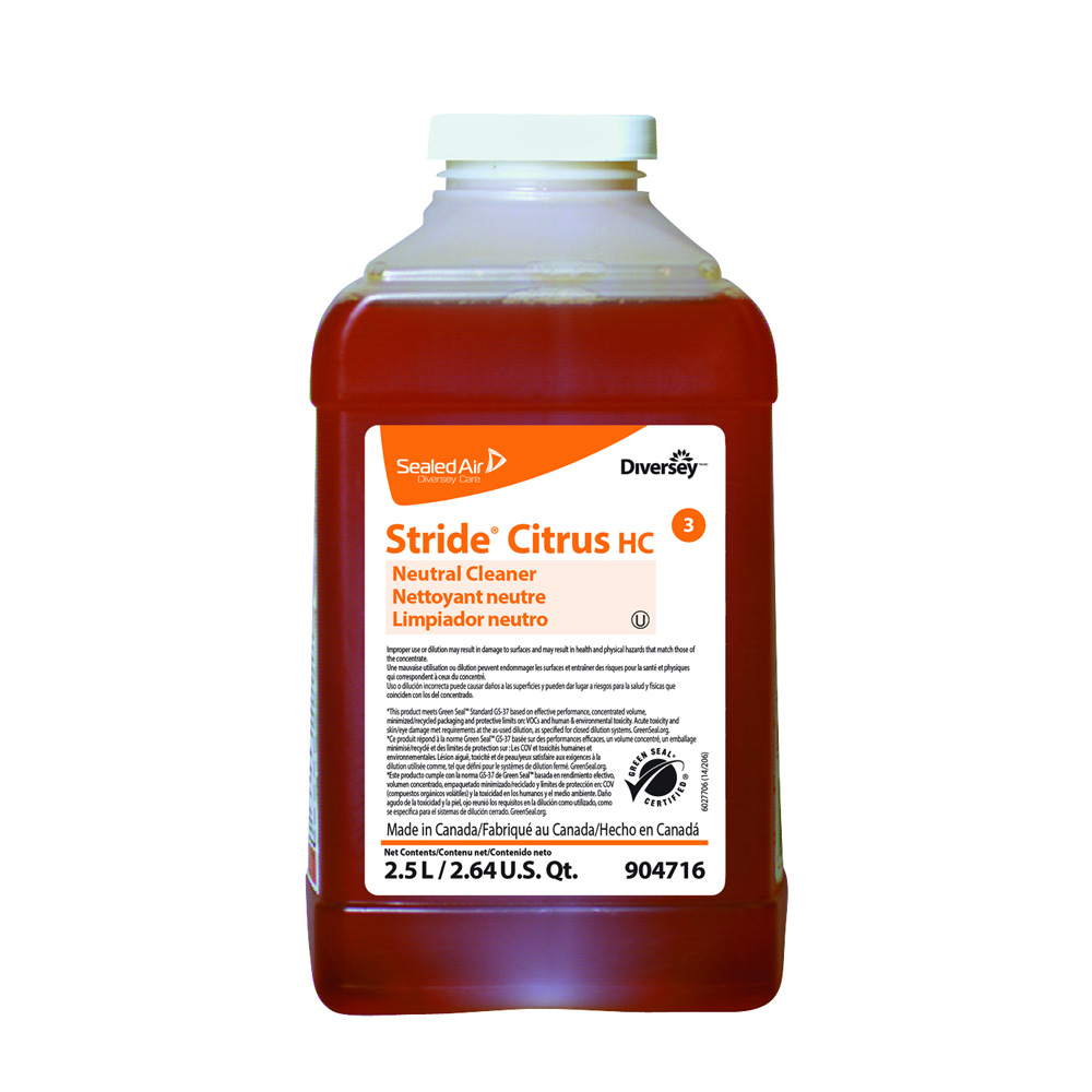 904716 Stride 2.5 Liter Citrus Neutral Cleaner 2/cs - 101109756STRIDE CITR NEUCLN2.5