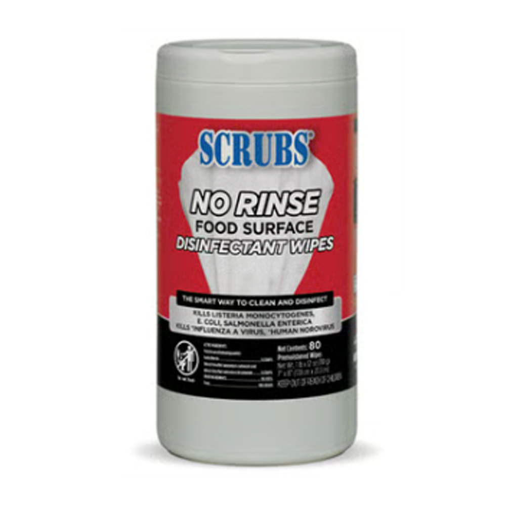 Scrubs NO RINSE 7"x8" Food Surface Disinfectant   Wipes 6/cs