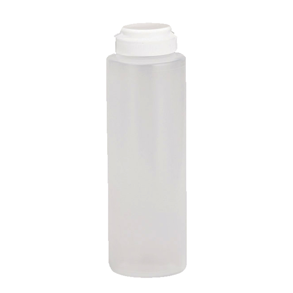 212804 Translucent 8 oz. Plastic Squeeze Bottle Hinge Top  12/cs