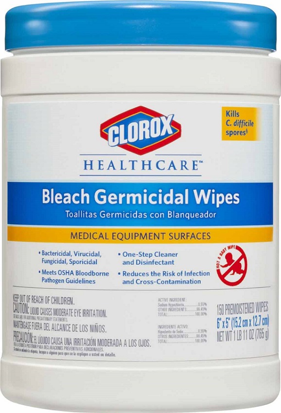 30577 Healthcare 6"x5" Germicidal Antibacterial and Sanitizing Wipes  6/150 cs