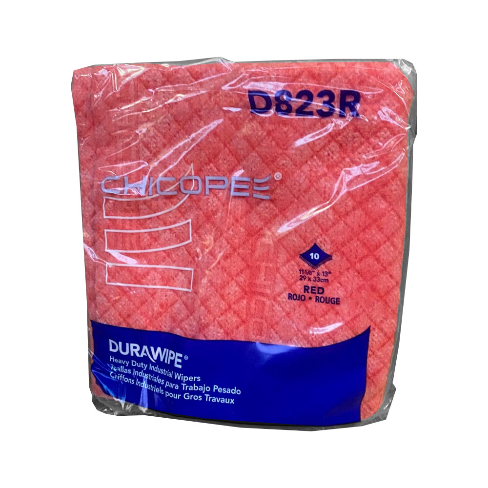 D823R Durawipe Red 11 5/8"x13" Heavy Duty Wipe    20/10 cs