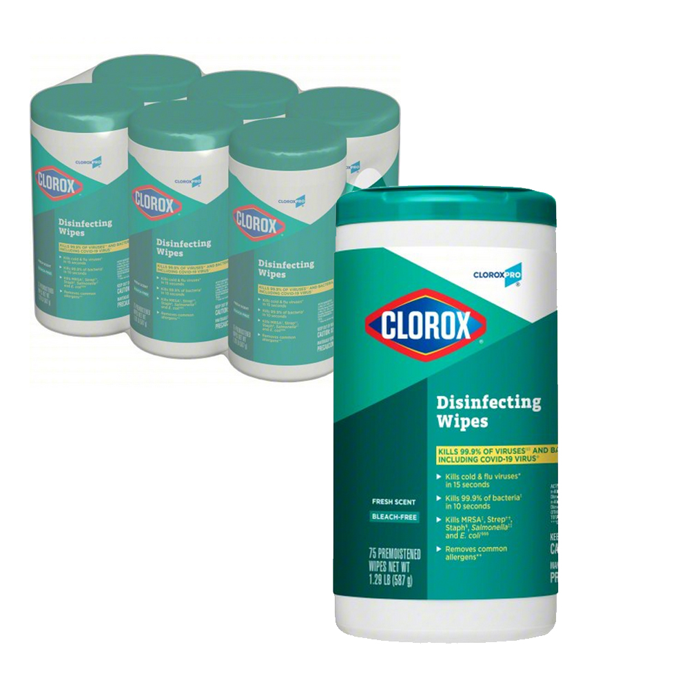 15949 Clorox 8"x7" Ready To Use Disinfecting Wipes Canister 6/75 cs