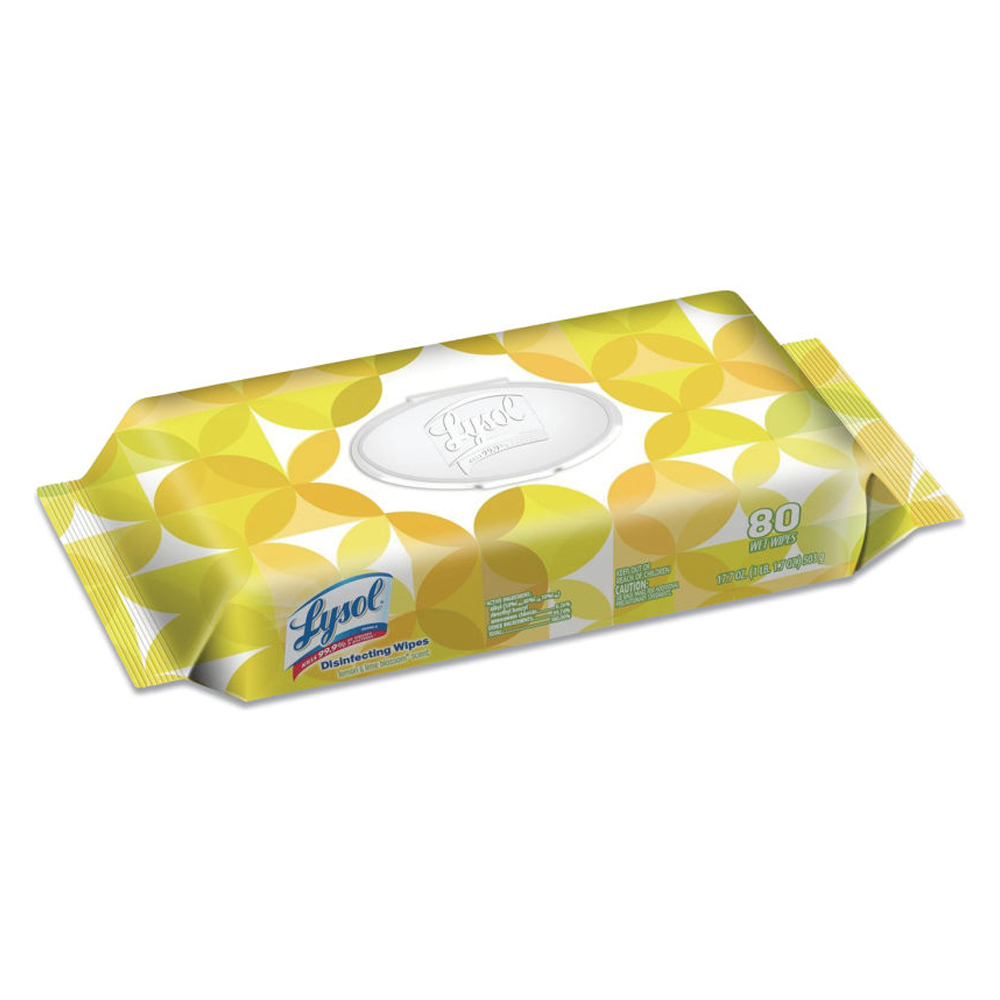 99716 Lysol 6.75"x8.5" Soft Flat Pack Disinfecting Cleaning Wipes 6/80 cs