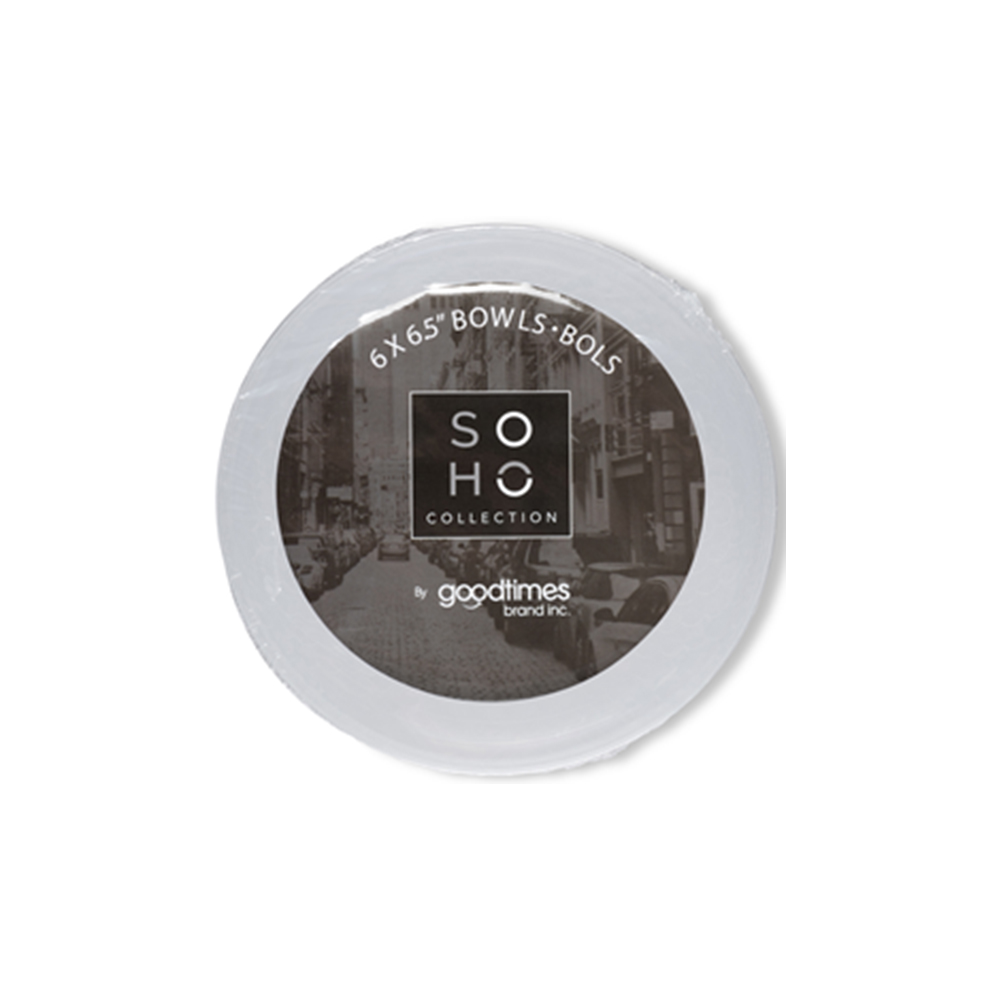 GT094 Soho Clear 6" Plastic Bowl 12/6 cs