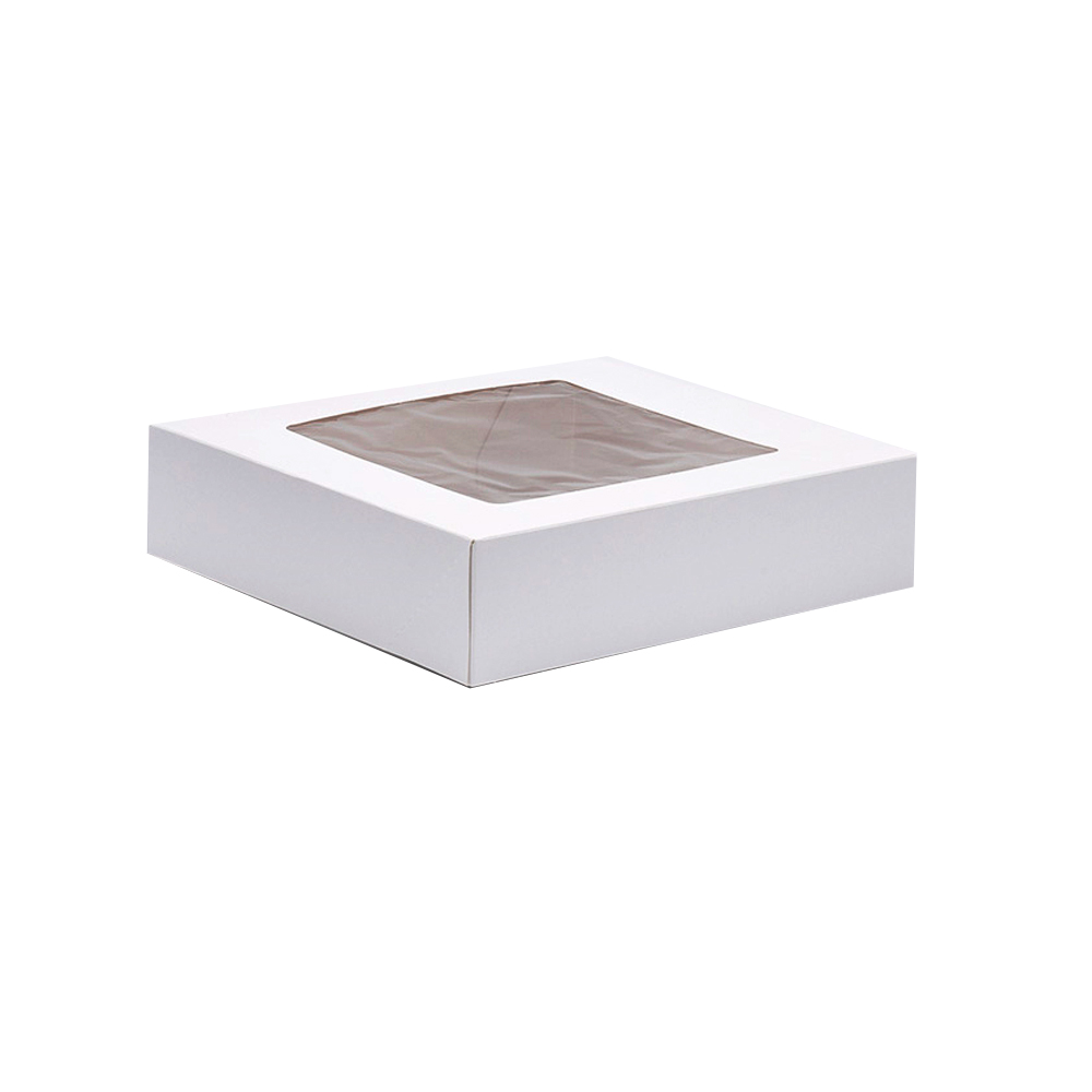 WW10102 Cake Box 10"x10"x2.5" White w/Window      200/cs
