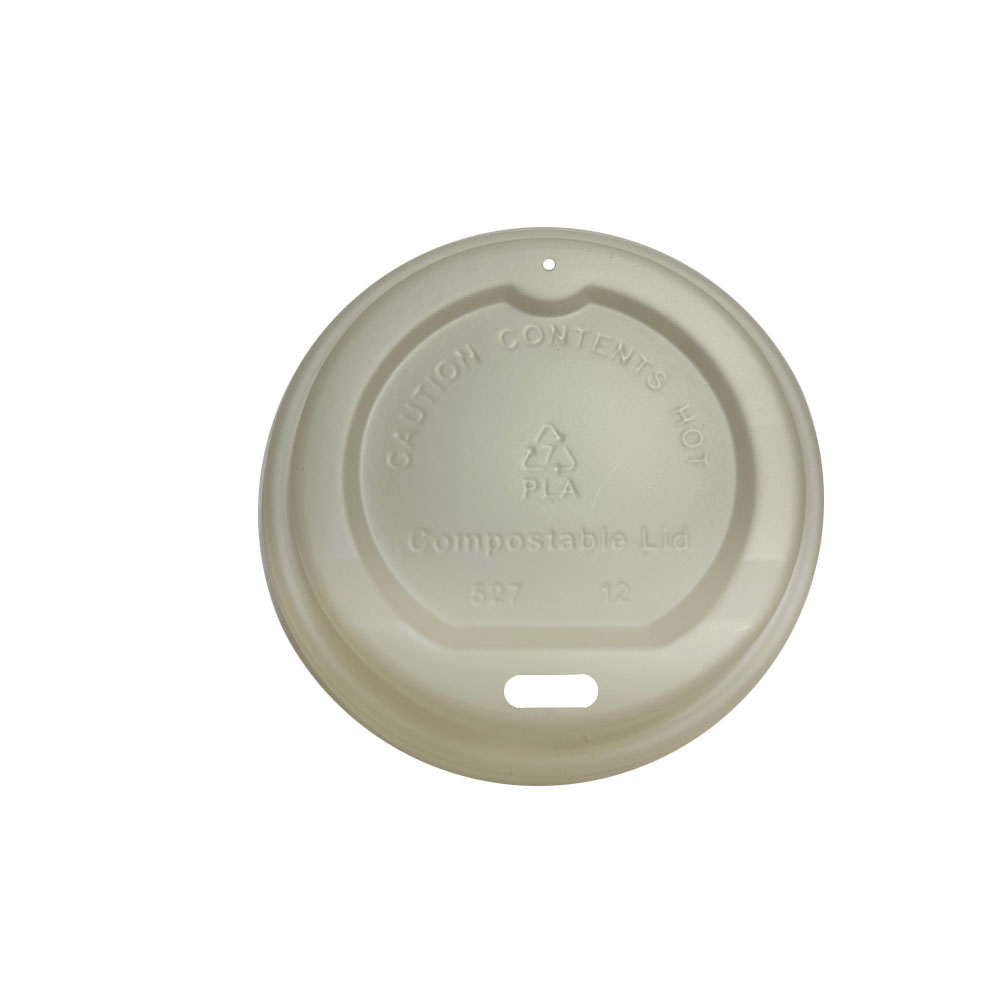 SW8100 Natural 8 oz. Sip Thru Compostable Hot Cup Dome Lid 20/50 cs