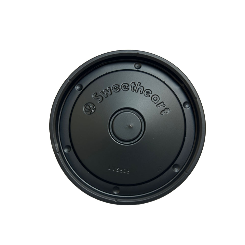 LKVS8 Black 8 oz. Vented Plastic Lid 2000/cs