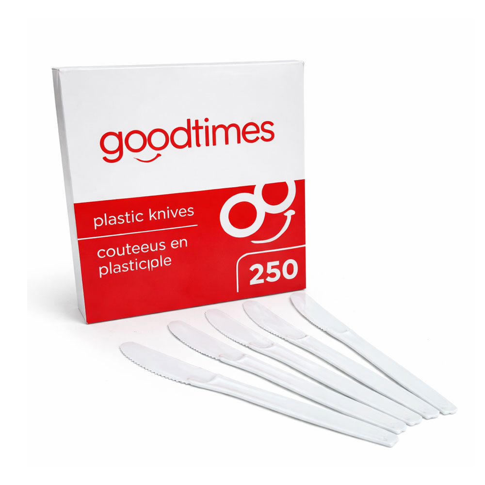 G031412 White 7 "Plastic Knife 12/250 cs